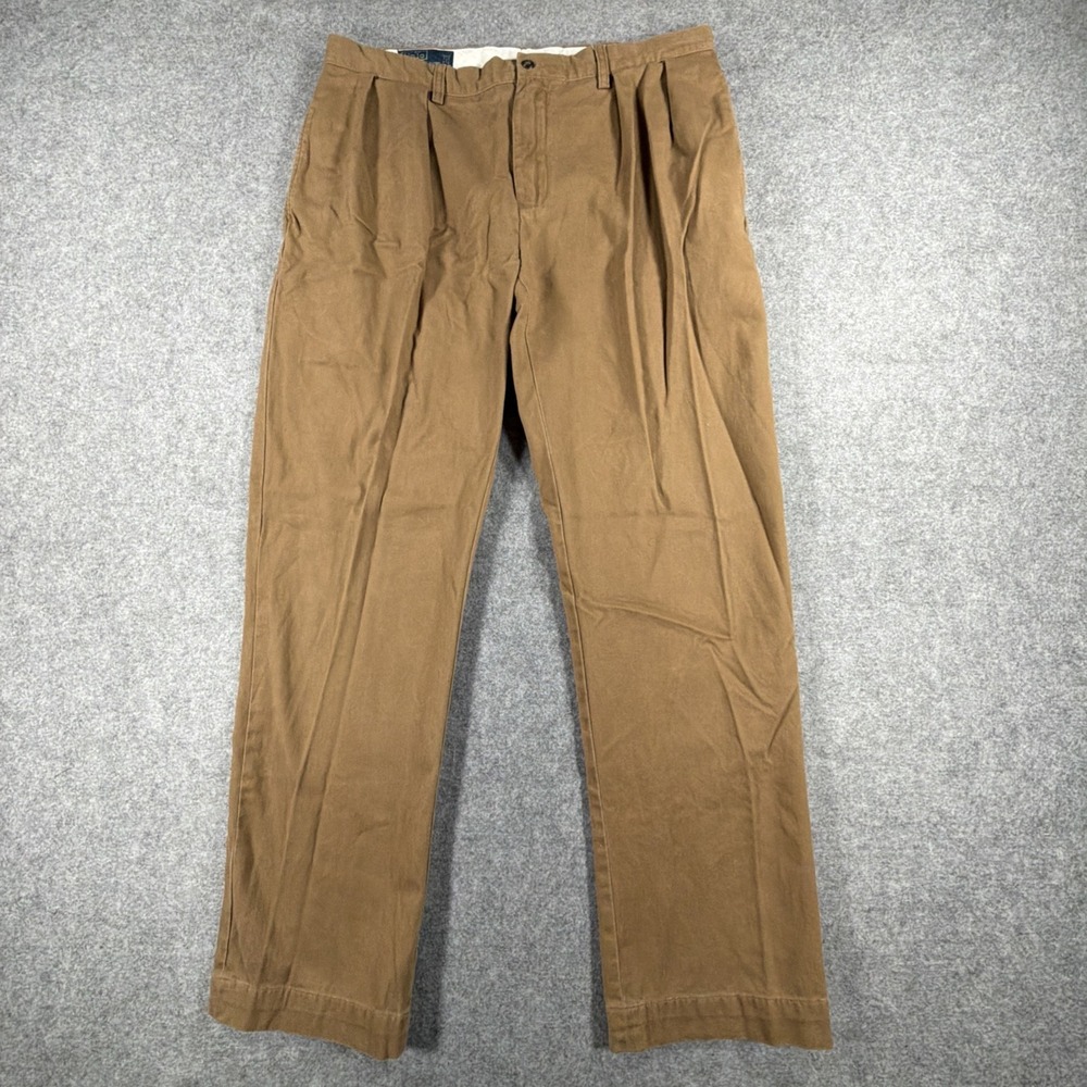 Vintage Polo Ralph Lauren Chino Pants Men's 36x32 Brown Ethan Pleated